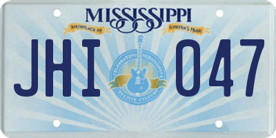 MS license plate JHI047