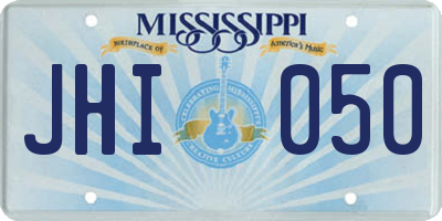MS license plate JHI050