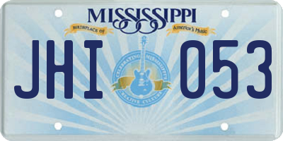 MS license plate JHI053