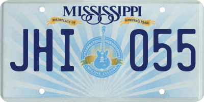 MS license plate JHI055