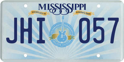 MS license plate JHI057