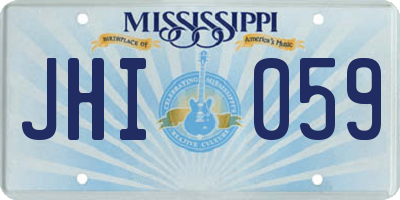 MS license plate JHI059