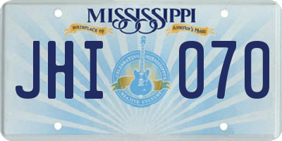 MS license plate JHI070