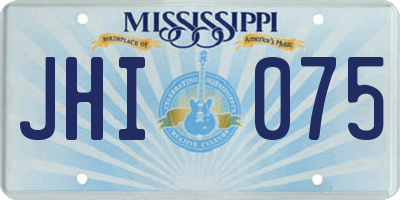 MS license plate JHI075