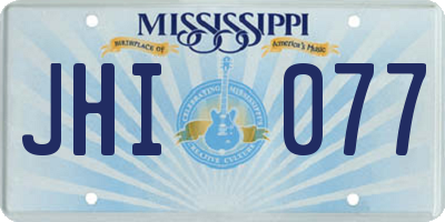 MS license plate JHI077