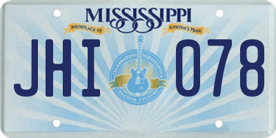 MS license plate JHI078