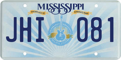 MS license plate JHI081
