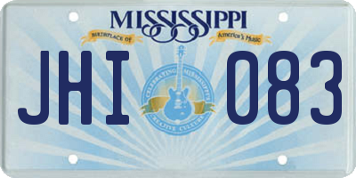 MS license plate JHI083