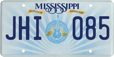 MS license plate JHI085