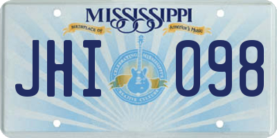 MS license plate JHI098