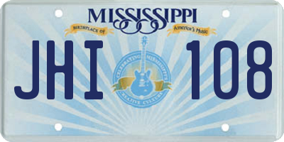 MS license plate JHI108