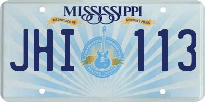 MS license plate JHI113