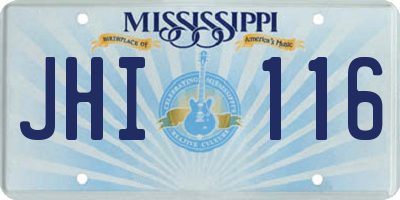 MS license plate JHI116
