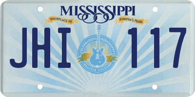 MS license plate JHI117