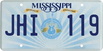 MS license plate JHI119