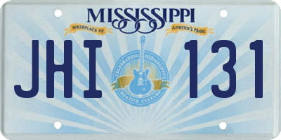 MS license plate JHI131