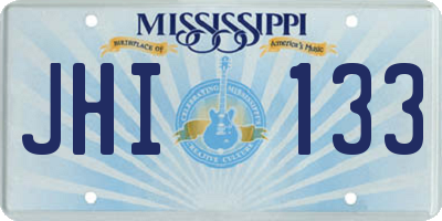 MS license plate JHI133