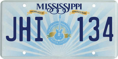 MS license plate JHI134
