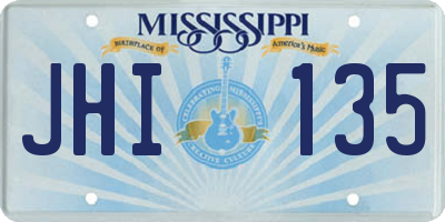 MS license plate JHI135