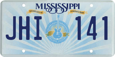 MS license plate JHI141