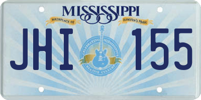 MS license plate JHI155