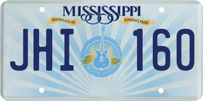 MS license plate JHI160