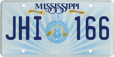 MS license plate JHI166