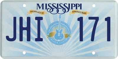 MS license plate JHI171