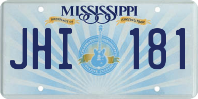 MS license plate JHI181