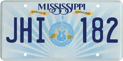 MS license plate JHI182