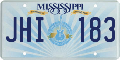 MS license plate JHI183