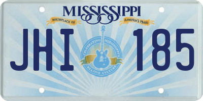 MS license plate JHI185