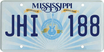 MS license plate JHI188