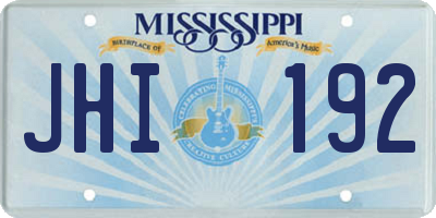 MS license plate JHI192