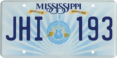 MS license plate JHI193