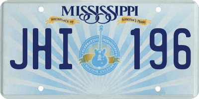 MS license plate JHI196