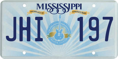 MS license plate JHI197