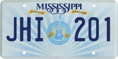 MS license plate JHI201