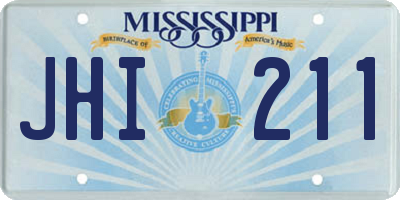 MS license plate JHI211