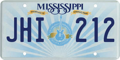 MS license plate JHI212
