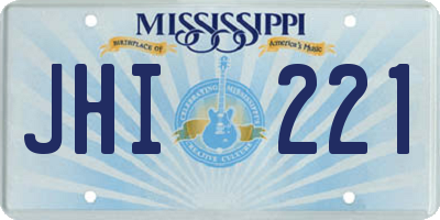 MS license plate JHI221