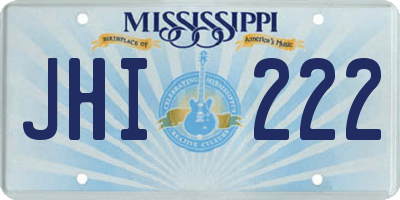 MS license plate JHI222
