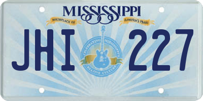MS license plate JHI227
