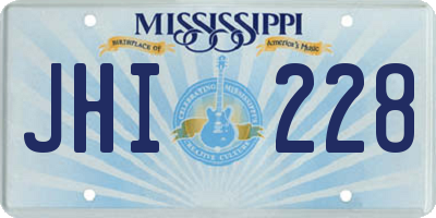 MS license plate JHI228