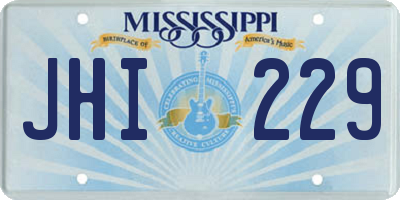 MS license plate JHI229