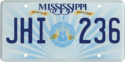 MS license plate JHI236