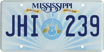 MS license plate JHI239