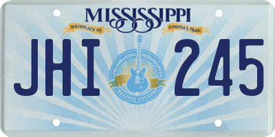 MS license plate JHI245
