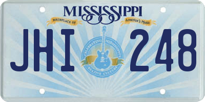 MS license plate JHI248
