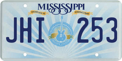 MS license plate JHI253